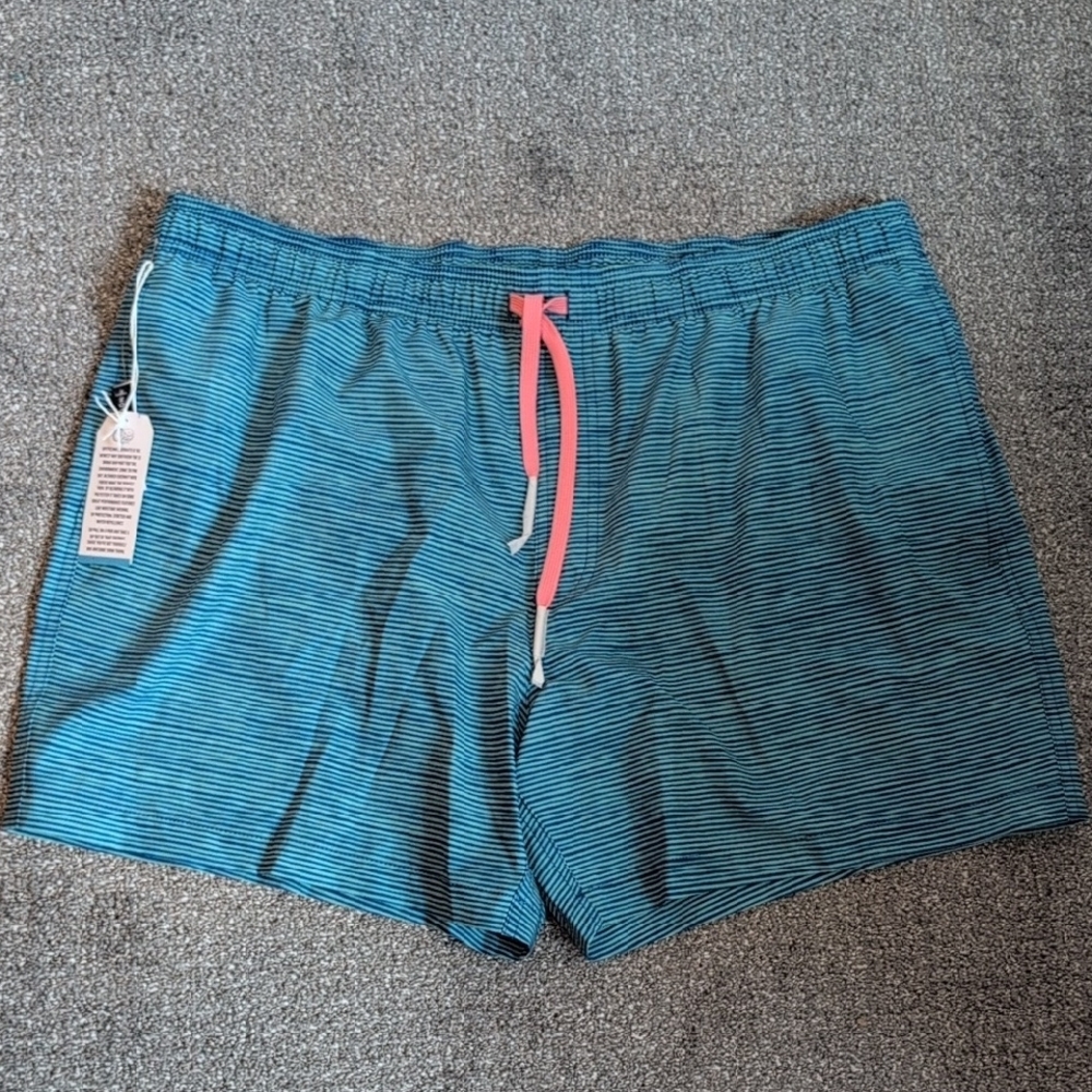 Southern Tide Men's Blue Striped 6in Felton Stripe Swim Trunks NWT Size XXL